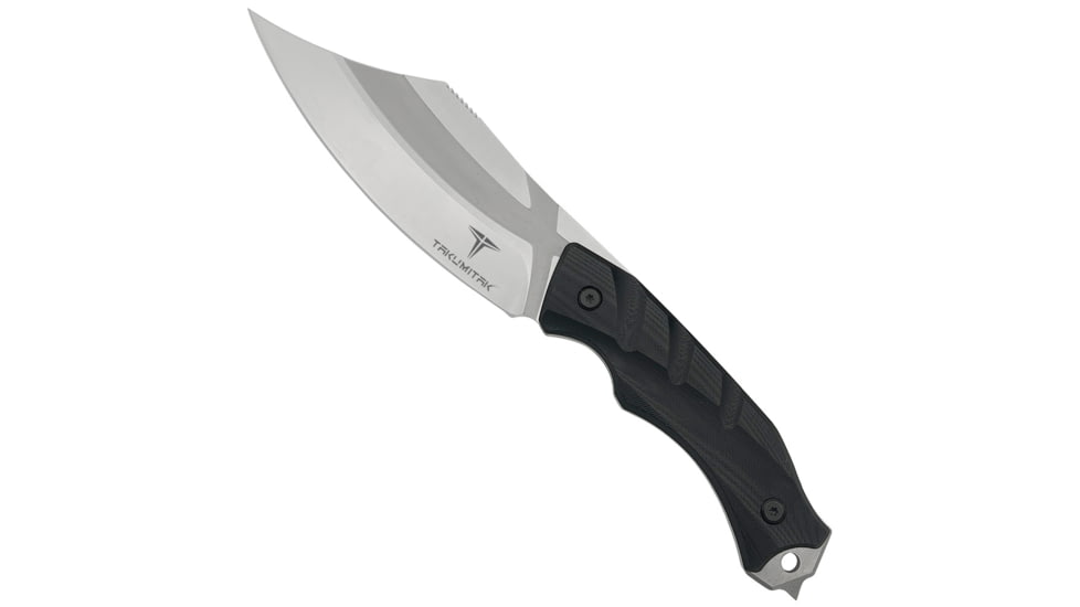 Takumitak Alert Fixed Blade Knife, 5in, D2, Clip Point, G10 Handle, Silver, TKF210SL