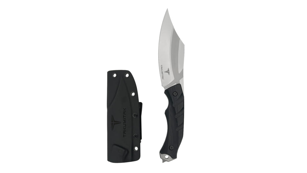 Takumitak Alert Fixed Blade Knife, 5in, D2, Clip Point, G10 Handle, Silver, TKF210SL