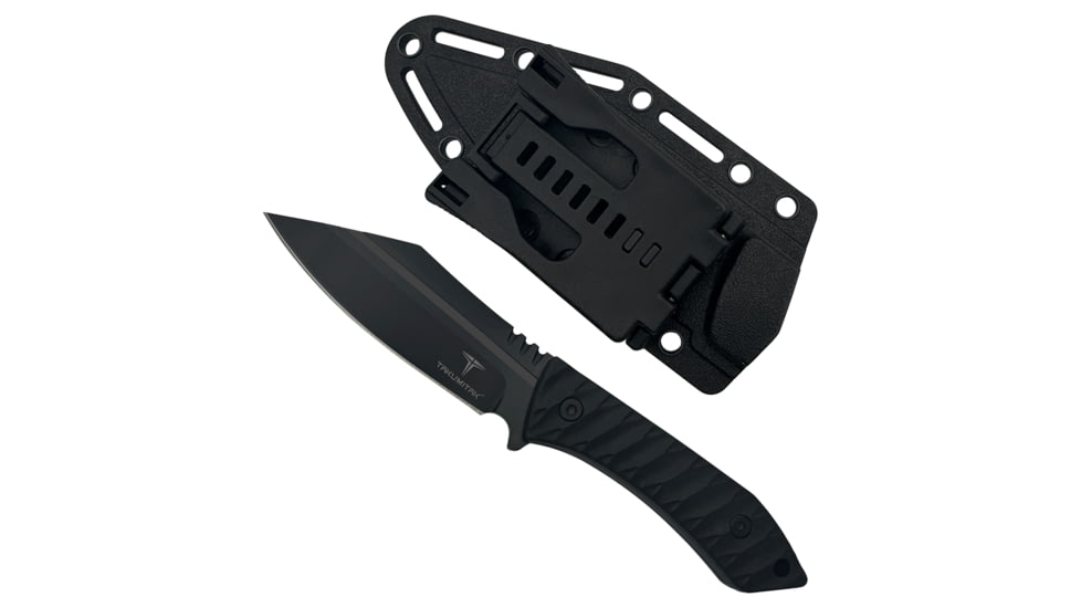 Takumitak Asym Fixed Blade Knife, 4.45 in Blade , 3cr13, Black, TKF318