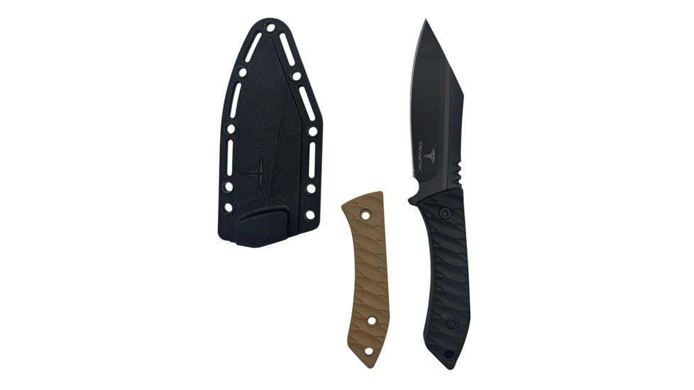 Takumitak Asym Fixed Blade Knife, 4.45 in Blade , 3cr13, Black, TKF318