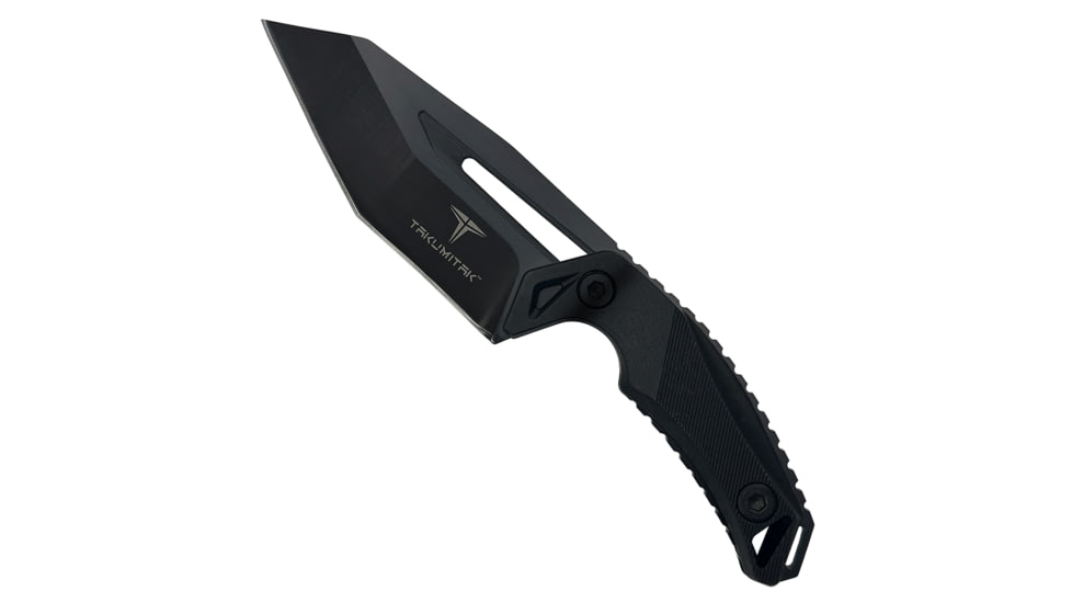 Takumitak Big Head Fixed Blade Knife, 3.25in, 3Cr13 Blade, Modified Tanto Blade, FRN, Black, TKF3S02