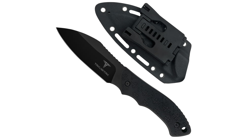 Takumitak Day 500 Fixed Blade Knife, 4.5in, D2, Sheepsfoot, G10 Handle, Black, TKF206BK