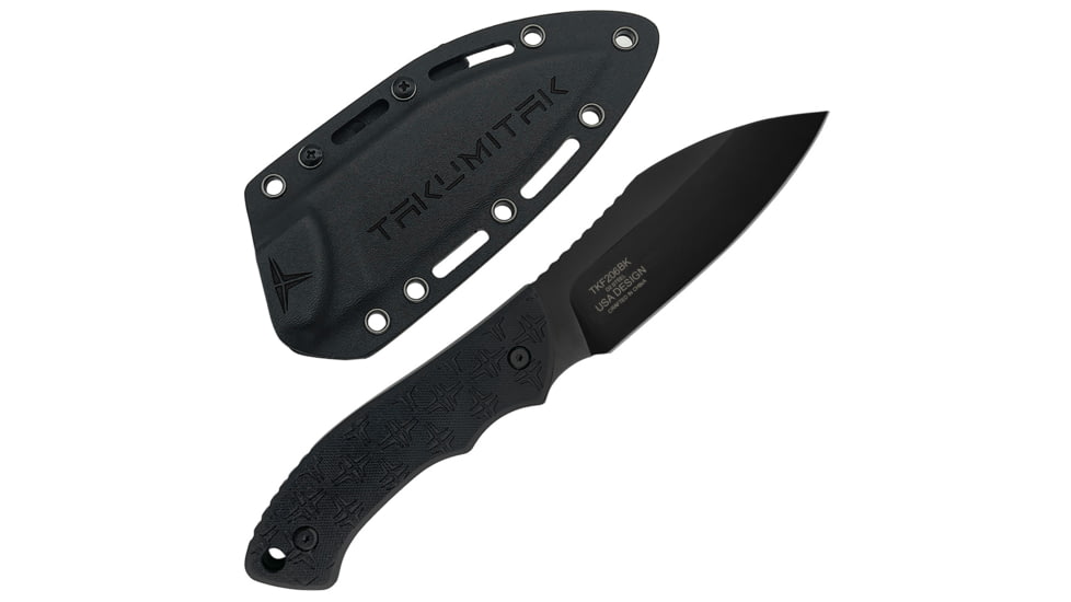 Takumitak Day 500 Fixed Blade Knife, 4.5in, D2, Sheepsfoot, G10 Handle, Black, TKF206BK