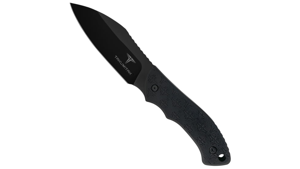 Takumitak Day 500 Fixed Blade Knife, 4.5in, D2, Sheepsfoot, G10 Handle, Black, TKF206BK