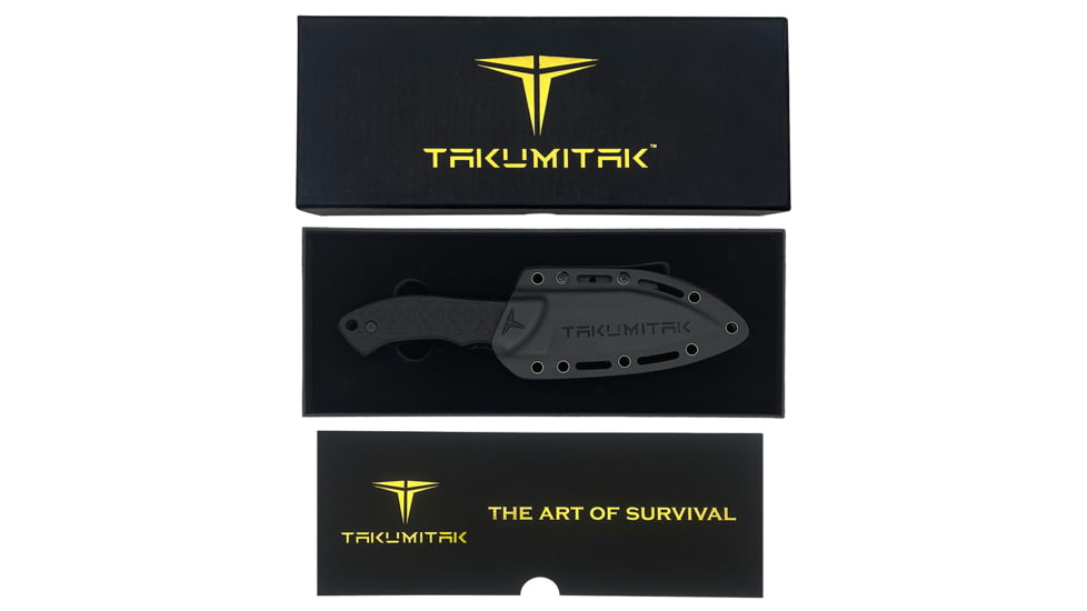 Takumitak Day 500 Fixed Blade Knife, 4.5in, D2, Sheepsfoot, G10 Handle, Silver, TKF206SL