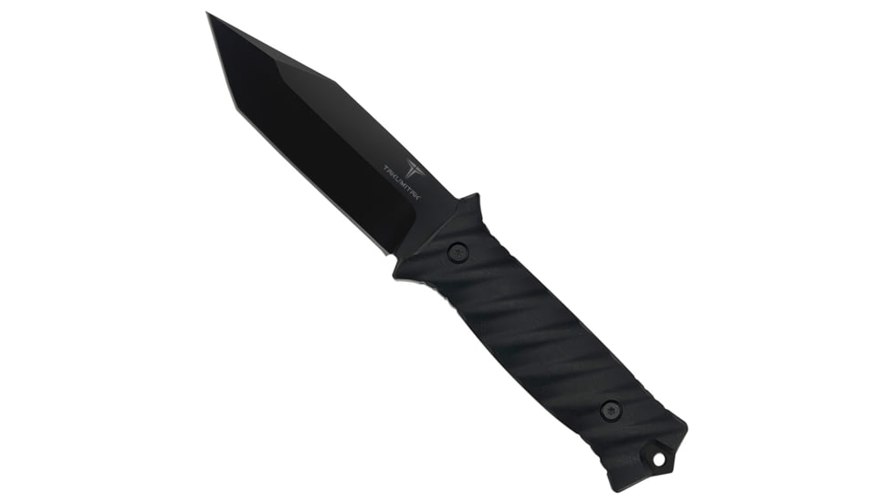 Takumitak Fulcrum Fixed Blade Knife, 4.5in, D2, Tanto, G10 Handle, Black, TKF201BK