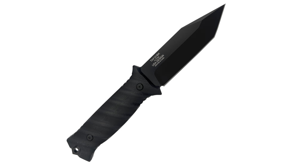 Takumitak Fulcrum Fixed Blade Knife, 4.5in, D2, Tanto, G10 Handle, Black, TKF201BK