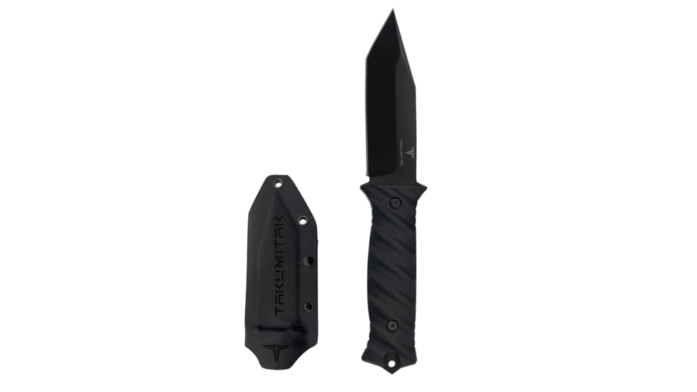 Takumitak Fulcrum Fixed Blade Knife, 4.5in, D2, Tanto, G10 Handle, Black, TKF201BK