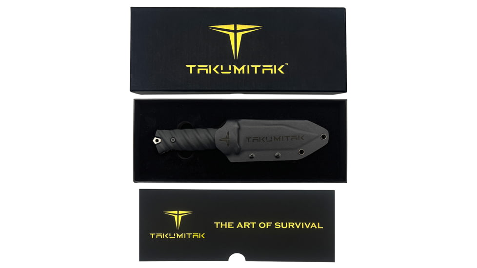 Takumitak Fulcrum Fixed Blade Knife, 4.5in, D2, Tanto, G10 Handle, Silver, TKF201SL