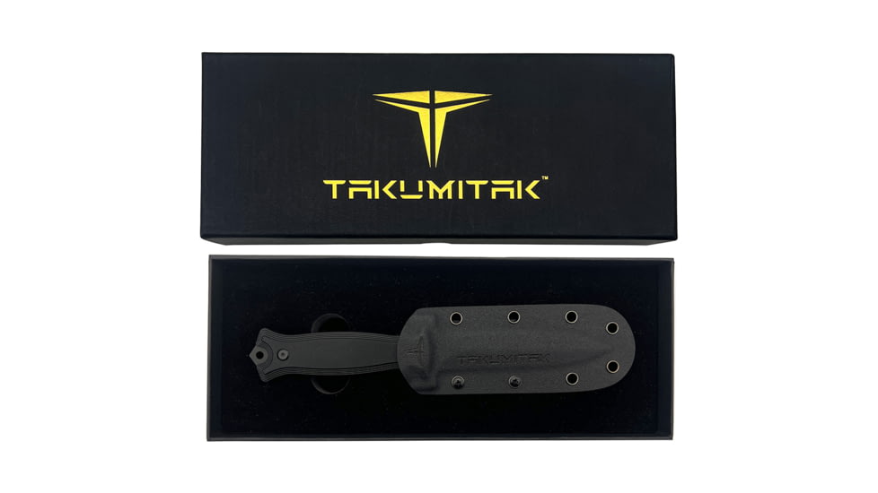 Takumitak Havoc Fixed Blade Knife, 4.75in, D2, Spear Point, G10 Handle, Black, TKF202BK