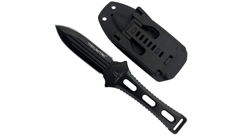 Takumitak Hidden Anger Fixed Blade Knife, 3.5in, D2, Spear Point, G10 Handle, Black, TKF205BK