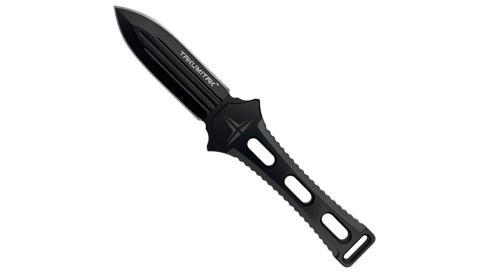 Takumitak Hidden Anger Fixed Blade Knife, 3.5in, D2, Spear Point, G10 Handle, Black, TKF205BK