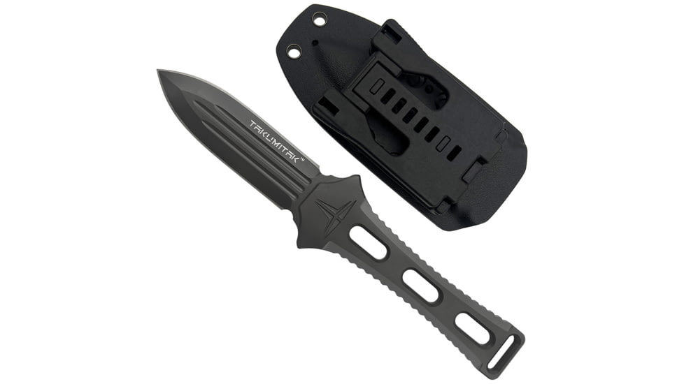 Takumitak Hidden Anger Fixed Blade Knife, 3.5in, D2, Spear Point, G10 Handle, Gray, TKF205GY