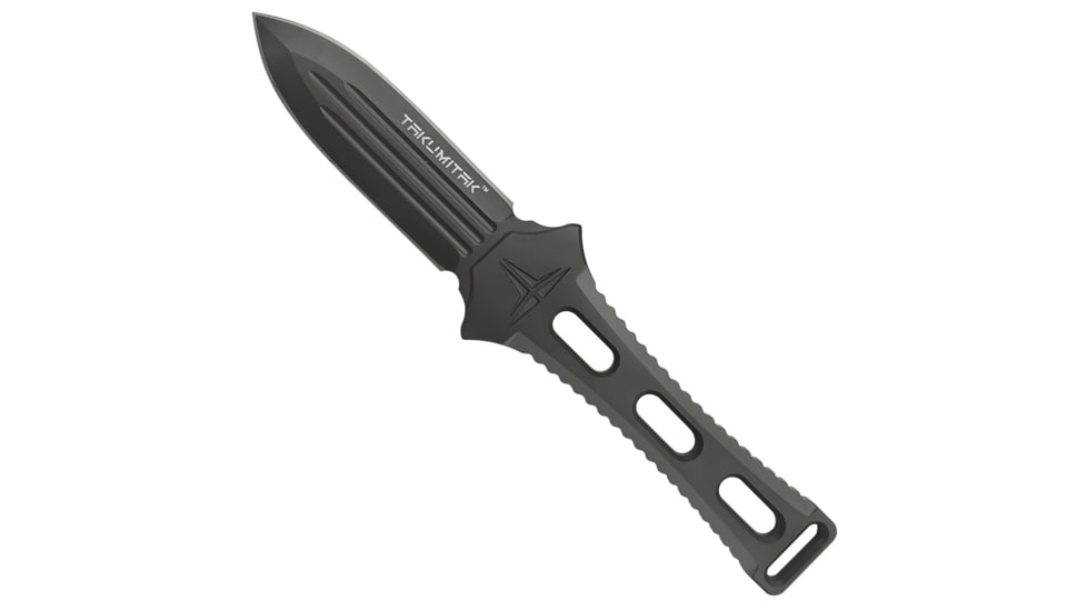 Takumitak Hidden Anger Fixed Blade Knife, 3.5in, D2, Spear Point, G10 Handle, Gray, TKF205GY