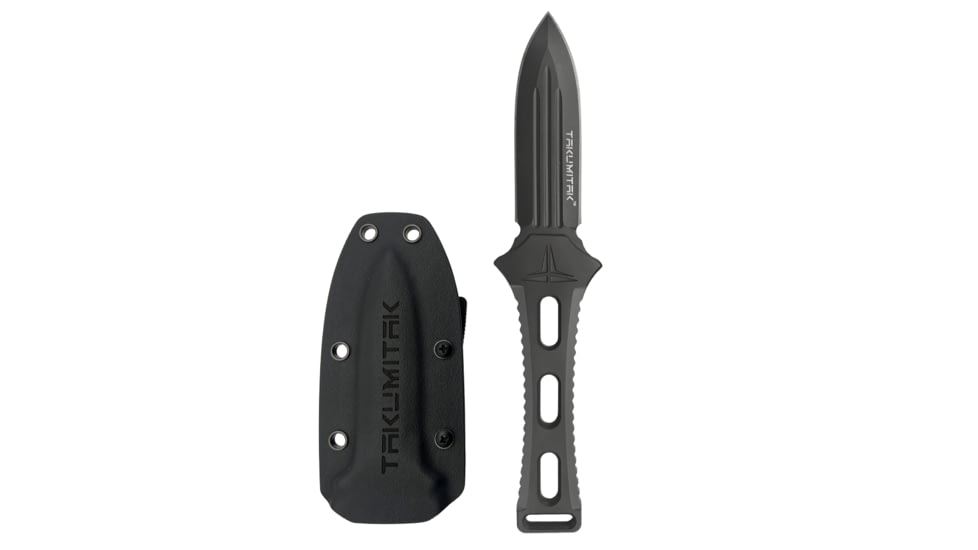 Takumitak Hidden Anger Fixed Blade Knife, 3.5in, D2, Spear Point, G10 Handle, Gray, TKF205GY