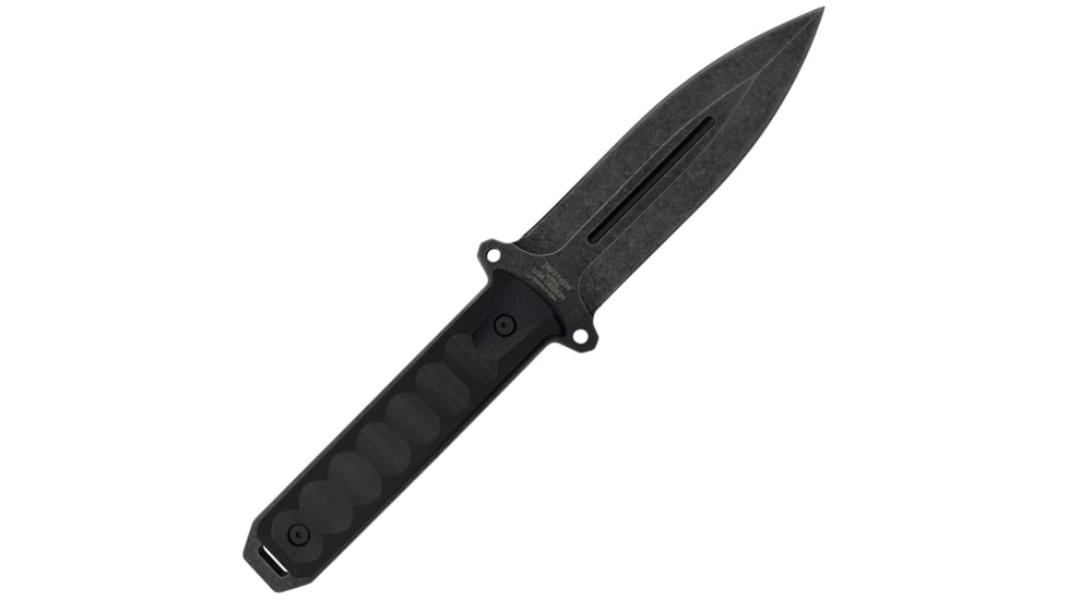 Takumitak Hitter Fixed Blade Knife, 5.5in, D2, Spear Point, G10 Handle, Black Stonewash, TKF214SW