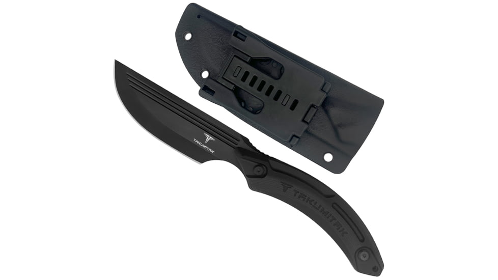 Takumitak Hunter Fixed Blade Knife, 4.5in, D2, Straight Back, G10 Handle, Black, TKF207BK