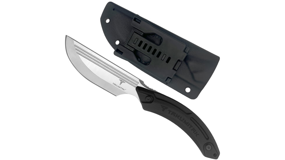 Takumitak Hunter Fixed Blade Knife, 4.5in, D2, Straight Back, G10 Handle, Silver, TKF207SL