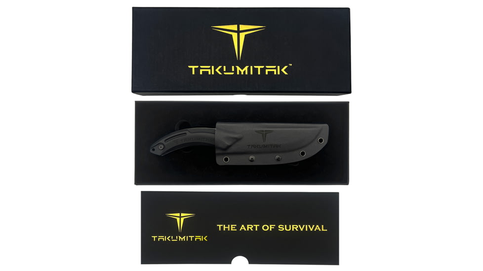 Takumitak Hunter Fixed Blade Knife, 4.5in, D2, Straight Back, G10 Handle, Silver, TKF207SL