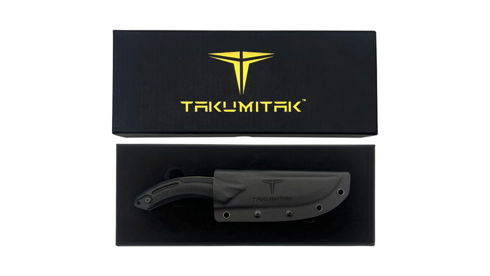 Takumitak Hunter Fixed Blade Knife, 4.5in, D2, Straight Back, G10 Handle, Silver, TKF207SL