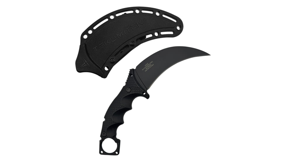 Takumitak Midnight Fixed Blade Knife, 4.75 in Blade , 3cr13, Black, TKF307