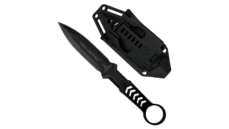 Takumitak Missing Screw Fixed Blade Knife, 4 in Blade, 3cr13, Black, TKF302