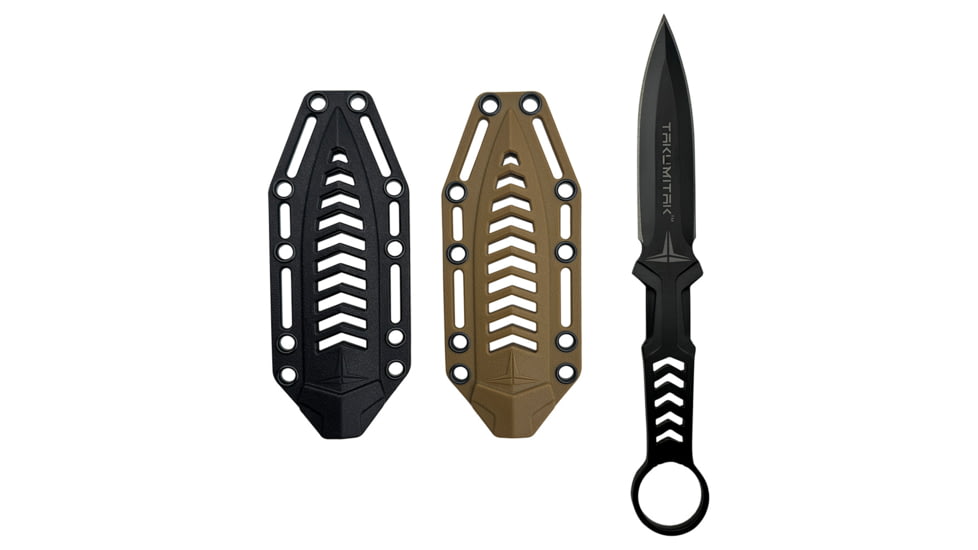 Takumitak Missing Screw Fixed Blade Knife, 4 in Blade, 3cr13, Black, TKF302