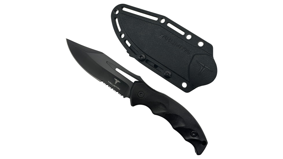 Takumitak Obsidian Fixed Blade Knife, 4.25 in Blade , 3cr13, Black, TKF317