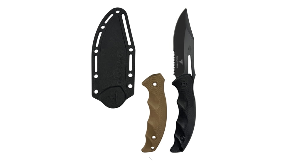 Takumitak Obsidian Fixed Blade Knife, 4.25 in Blade , 3cr13, Black, TKF317