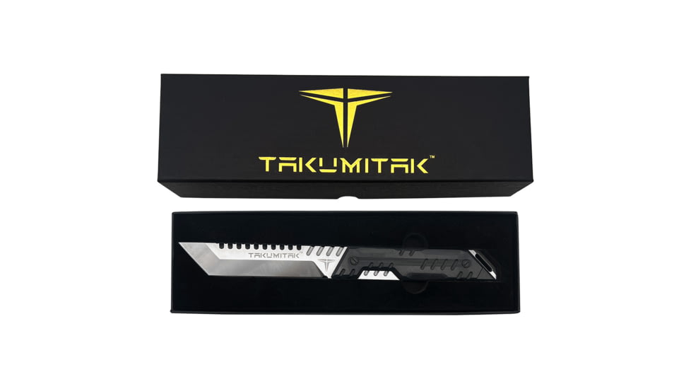Takumitak Solution Fixed Blade Knife, 5.75in, D2, Tanto, G10 Handle, Silver, TKF216SL