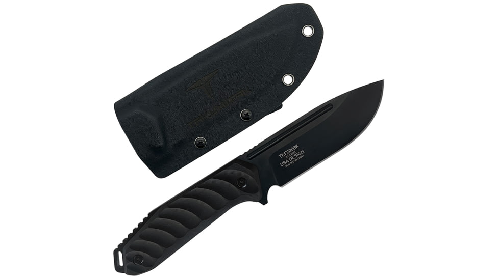 Takumitak Takumi Fixed Blade Knife, 4.5in, D2, Drop Point, G10 Handle, Black, TKF208BK
