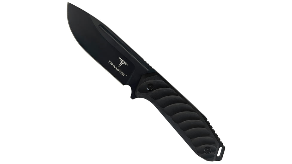 Takumitak Takumi Fixed Blade Knife, 4.5in, D2, Drop Point, G10 Handle, Black, TKF208BK