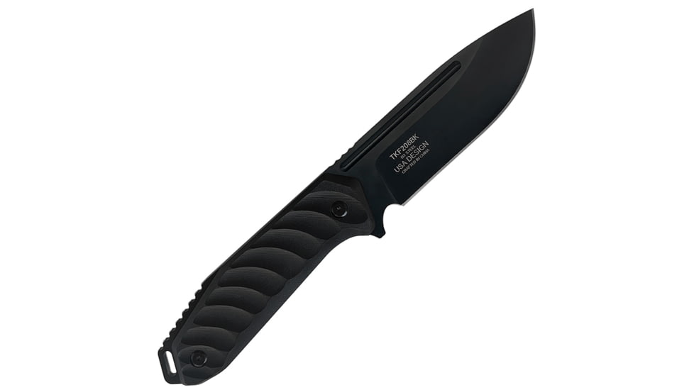 Takumitak Takumi Fixed Blade Knife, 4.5in, D2, Drop Point, G10 Handle, Black, TKF208BK