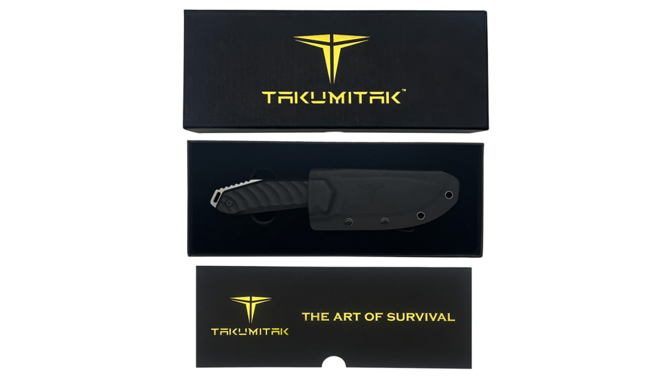 Takumitak Takumi Fixed Blade Knife, 4.5in, D2, Drop Point, G10 Handle, Silver, TKF208SL