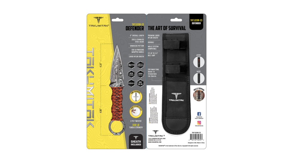 Takumitak Defender 4.1in Fixed Blade Knife