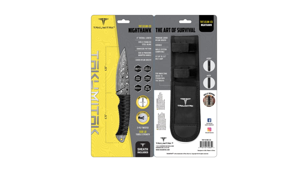 Takumitak Nighthawk 4.25in Fixed Blade Knife