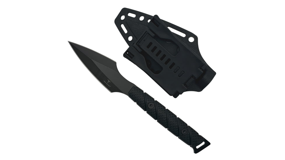 Takumitak Twisted Fixed Blade Knife, 4 in Blade , 3cr13, Black, TKF310