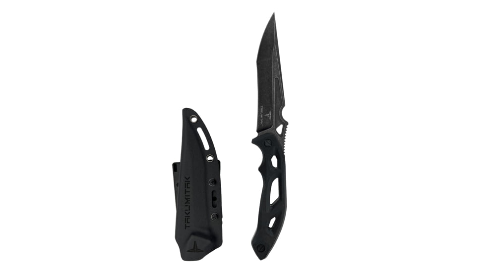 Takumitak Unhinged Fixed Blade Knife, 5in, D2, Drop Point Recurve, G10 Handle, Black Stonewash, TKF209SW