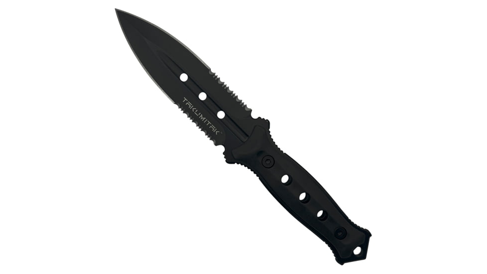 Takumitak Unrestricted Fixed Blade Knife, 4.5in, 3Cr13 Blade, Spear Point, FRN, Black, TKF316