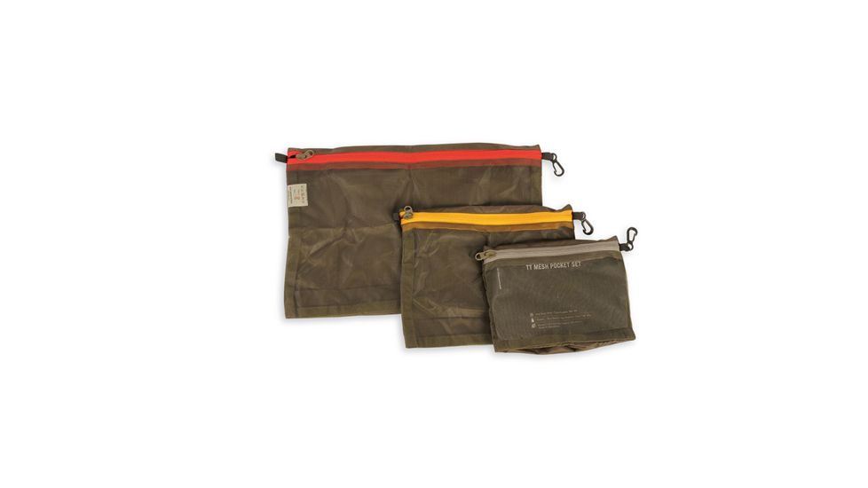 Tasmanian Tiger Mesh Pocket Set, 3 Pockets, Mesh, Olive, TT-7632-331