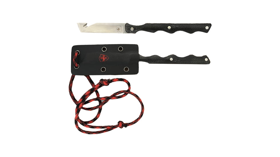 Templar Knife The Neck Folding Knife, 2.46in, Powder D2 Steel, Tanto Plain Blade,Black Canvas Micarta Handle, N-TKR-22-2