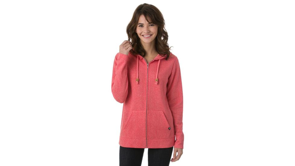 Tentree Alamere Fleece Zip Hoodie, Womens, Burnt Coral, L SP18-WFALA-PNK-L