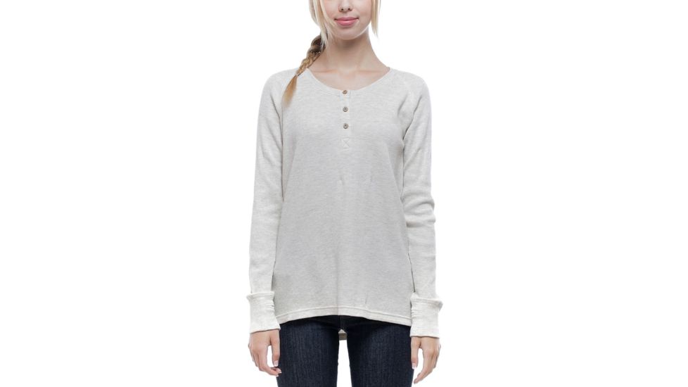 Tentree Aster Long Sleeve Henley, Womens, Lunar Rock, Small, FA18-WLAST-GRY-S