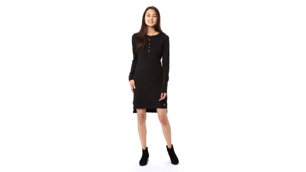 Tentree Azolla Waffle Knit Dress, Womens, Meteorite, Extra Small, FA18-WDAZO-BLK-XS