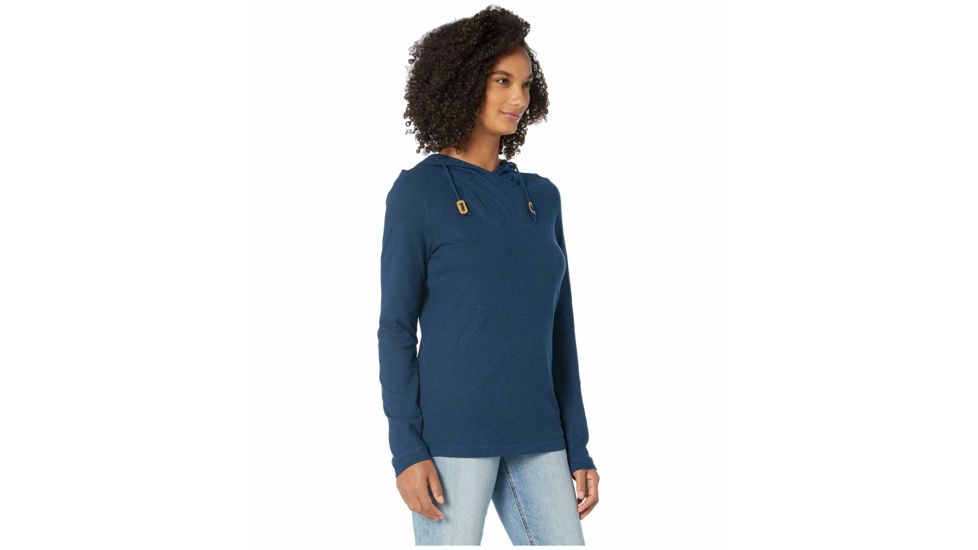 Tentree Cumulus Hooded Long Sleeve - Womens, Dark Denim Navy, Large, TCW1675-0248-L