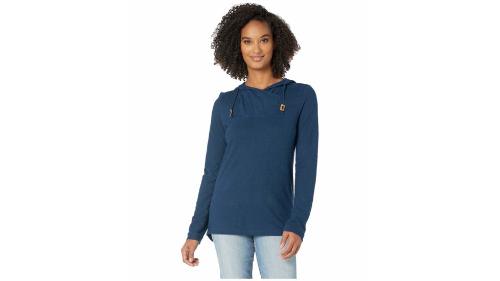 Tentree Cumulus Hooded Long Sleeve - Womens, Dark Denim Navy, Large, TCW1675-0248-L
