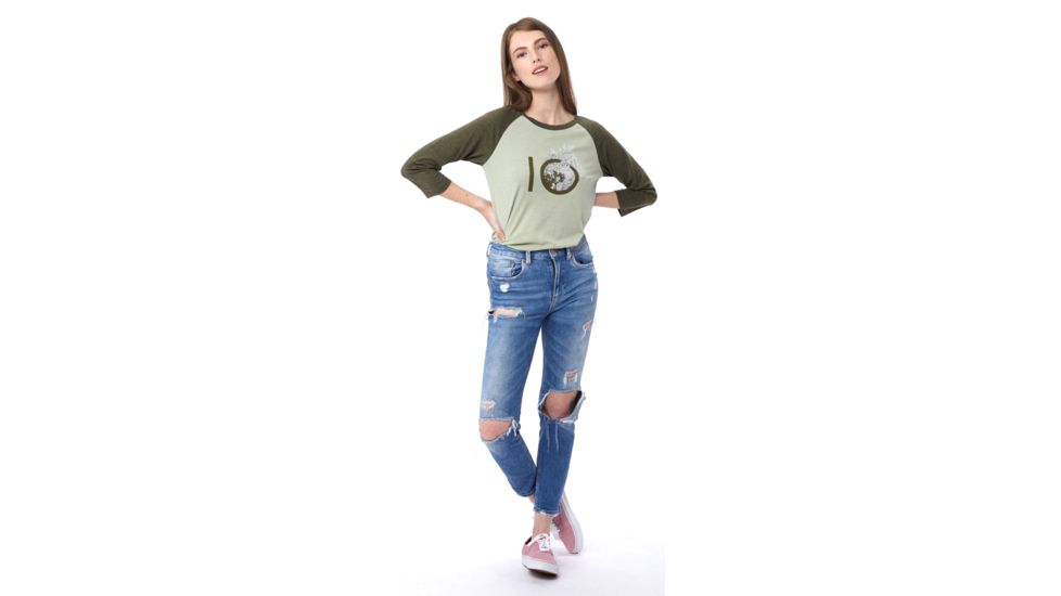 Tentree Fern Ten 3/4 Sleeve T-shirt, Womens, Desert Sage, 3XL, FA18-WLFRT-GRN-3XL