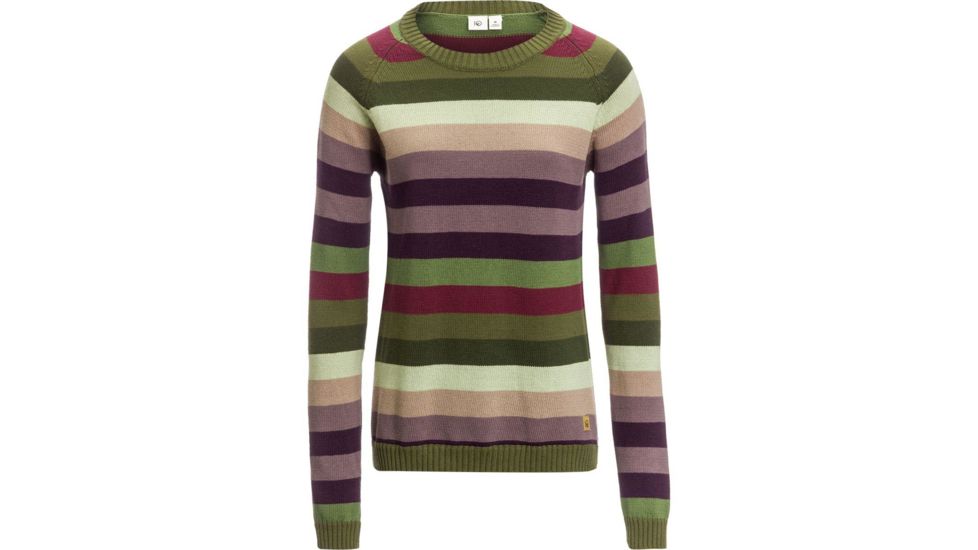 Tentree Hoffell Original Knit Sweater, Womens, Olive Night Stripes, Medium, FA18-WLHOF-GRN-M