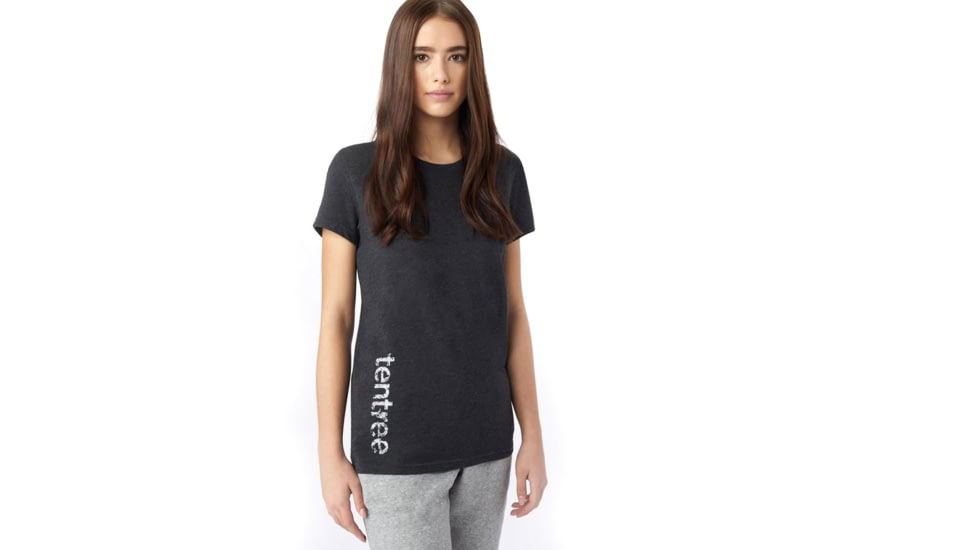 Tentree Leafy Mark Crewneck T-Shirt - Womens, Hi Rise Grey, Large, TCW1344-0235-L
