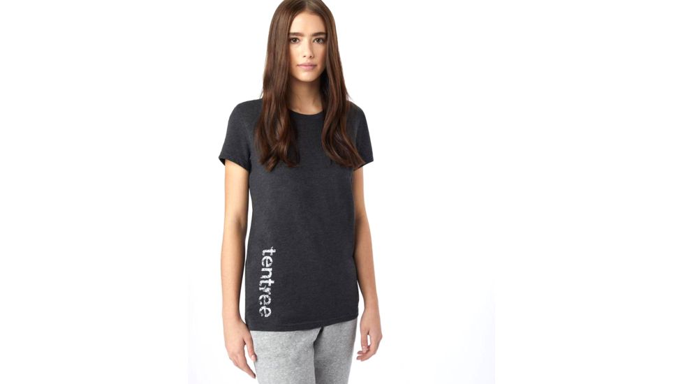 Tentree Leafy Mark Crewneck T-Shirt - Womens, Meteorite Black, Medium, TCW1344-0164-M